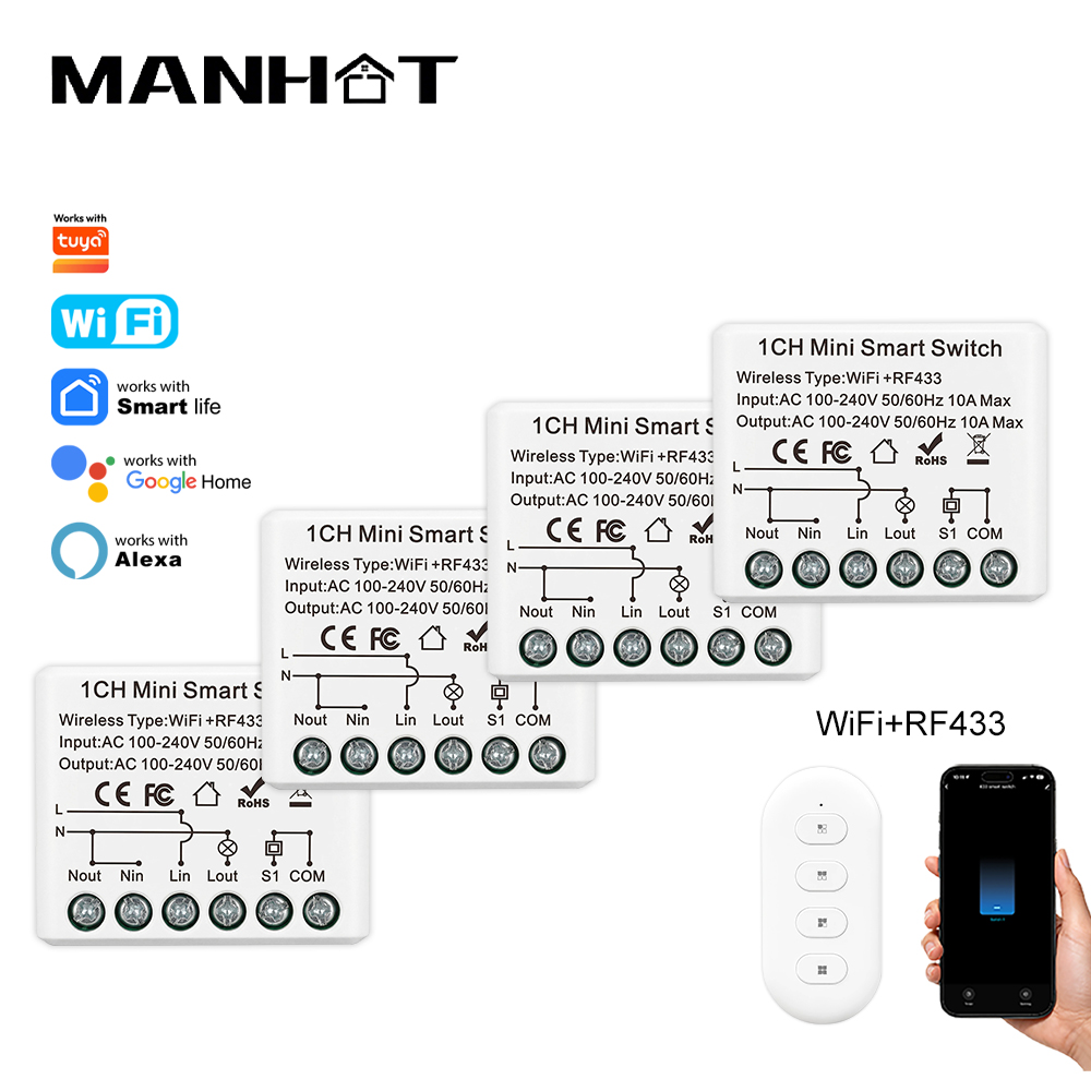 Smart Home Proxmox - 10A Mini WIFI Smart Switch RF433Mhz