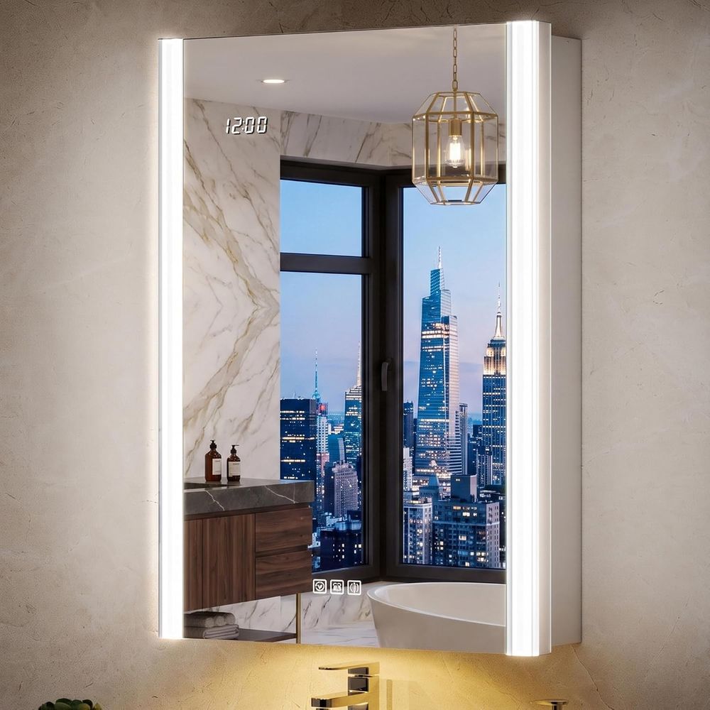20x32 Lighted Medicine Cabinet - Smart Night Light 评论和价格