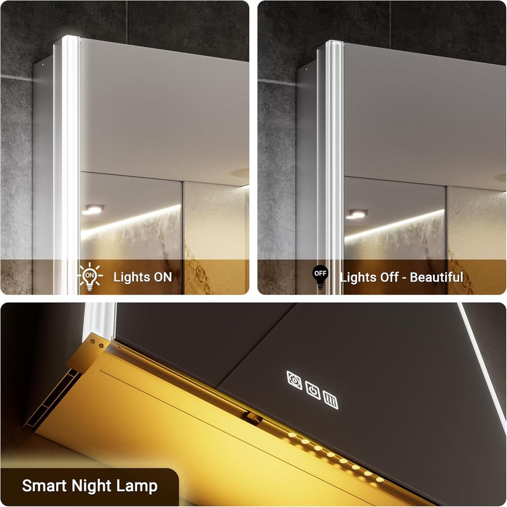 20x32 Lighted Medicine Cabinet - Smart Night Light 评论和价格