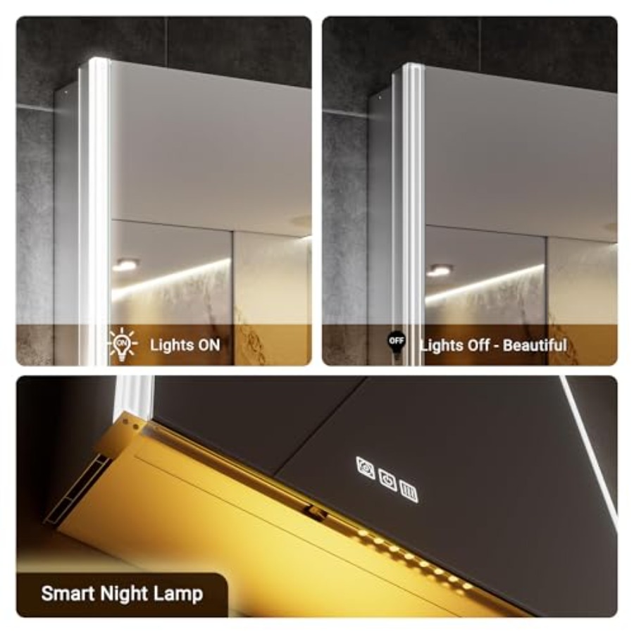 Bathroom medicine cabinet mirr - Smart Night Light 评论和价格
