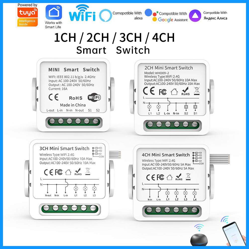 Tuya WiFi Smart Switch 1/2/3/4 - Smart Home Google Assistant 评论和价格