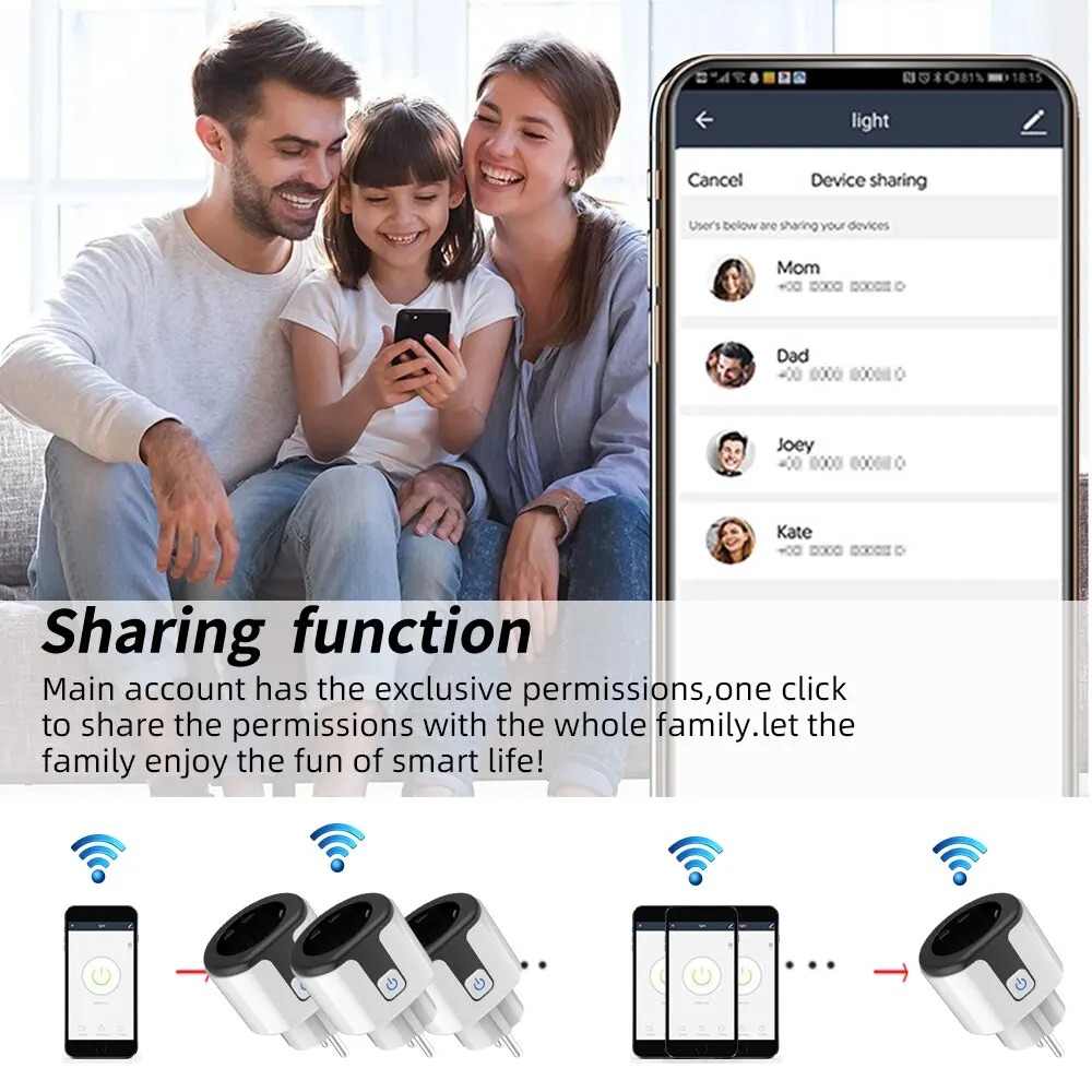 WiFi EU Smart Socket Plug Work - Smart Home Network 评论和价格
