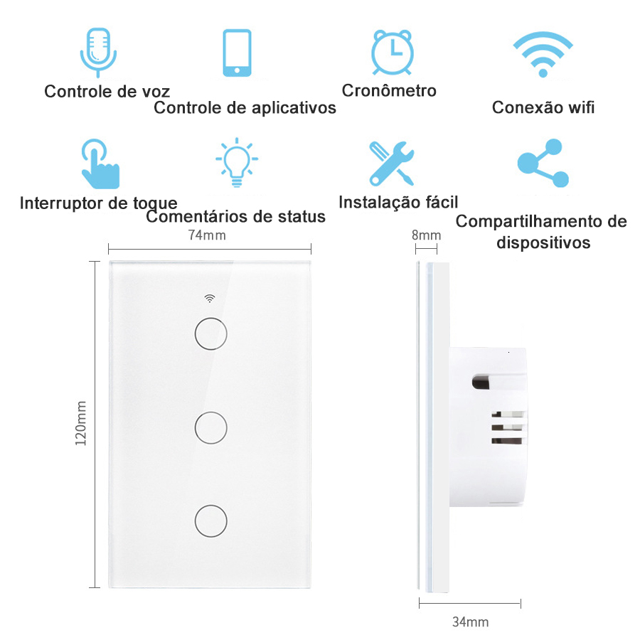 Tuya WiFi Touch Wall Smart Swi - Homesmart Online 评论和价格