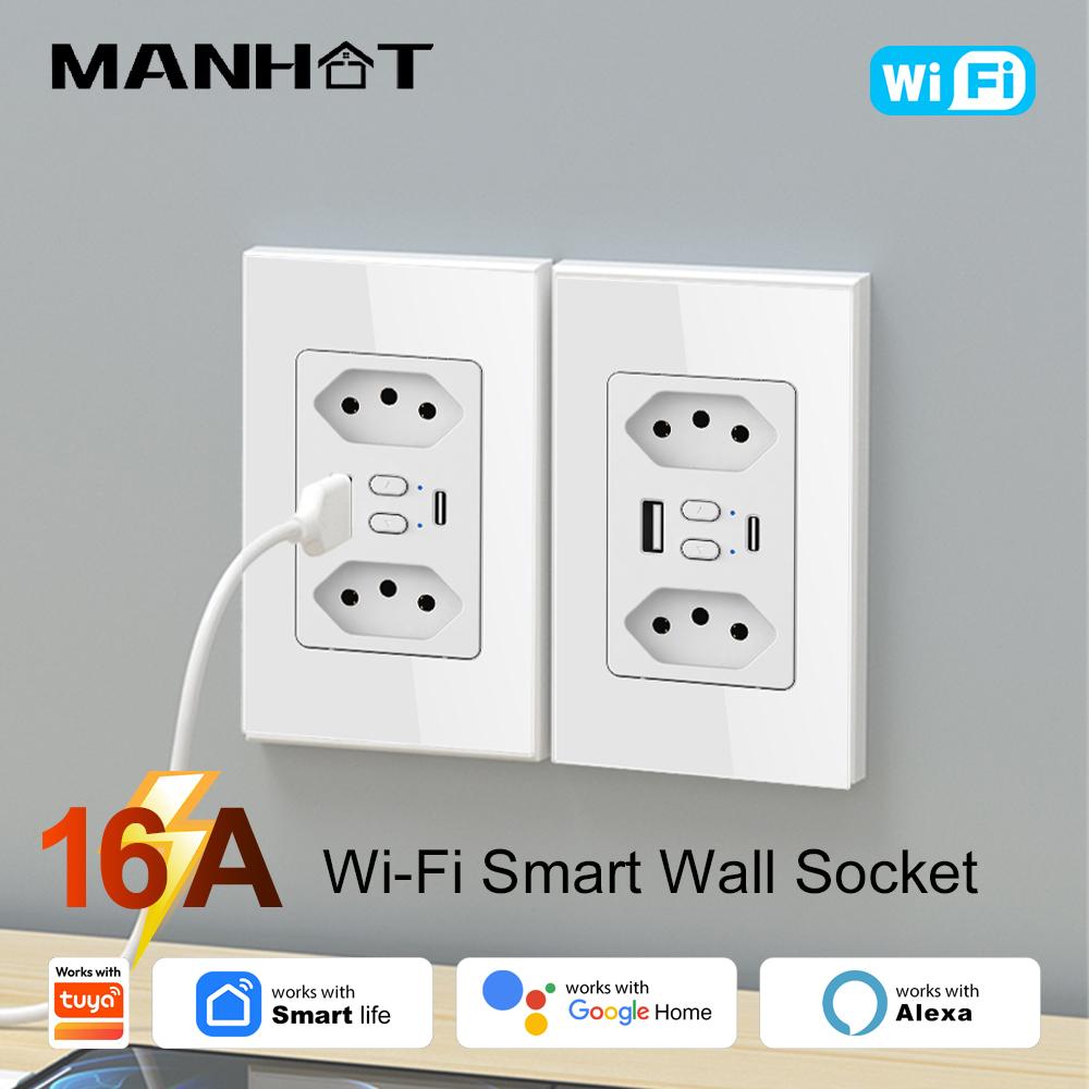 MANHOT Wifi Smart Brazil Socke - Smart Home Network 评论和价格