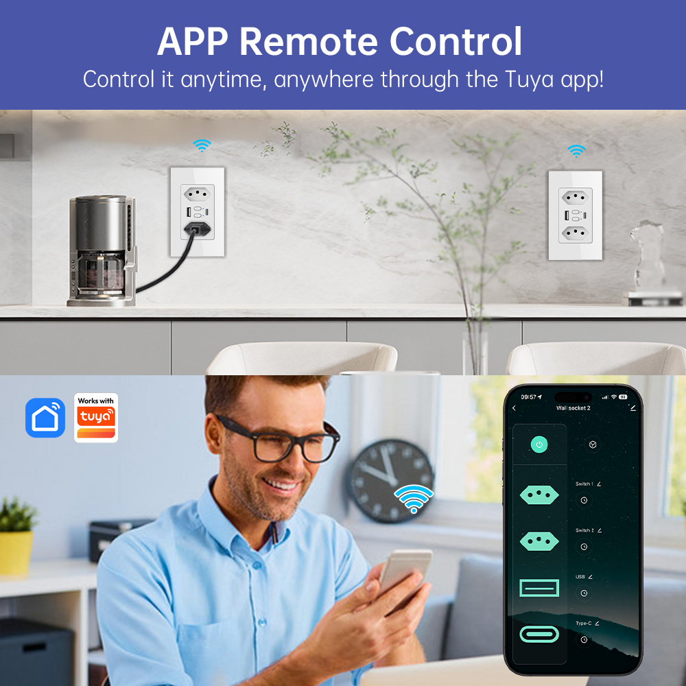 MANHOT Wifi Smart Brazil Socke - Smart Home Network 评论和价格