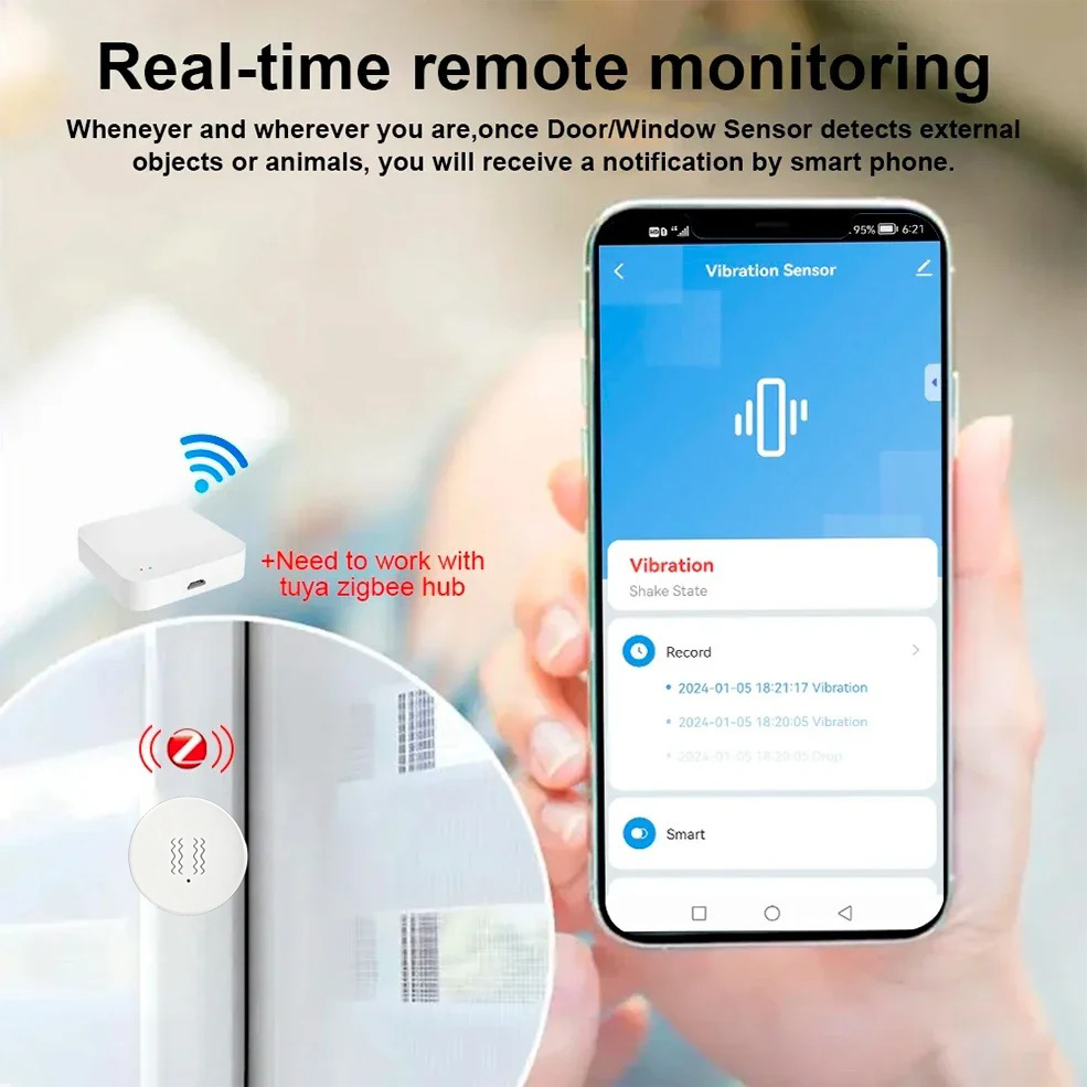 Tuya ZigBee Smart Vibration &  - Smart Home Google Assistant 评论和价格