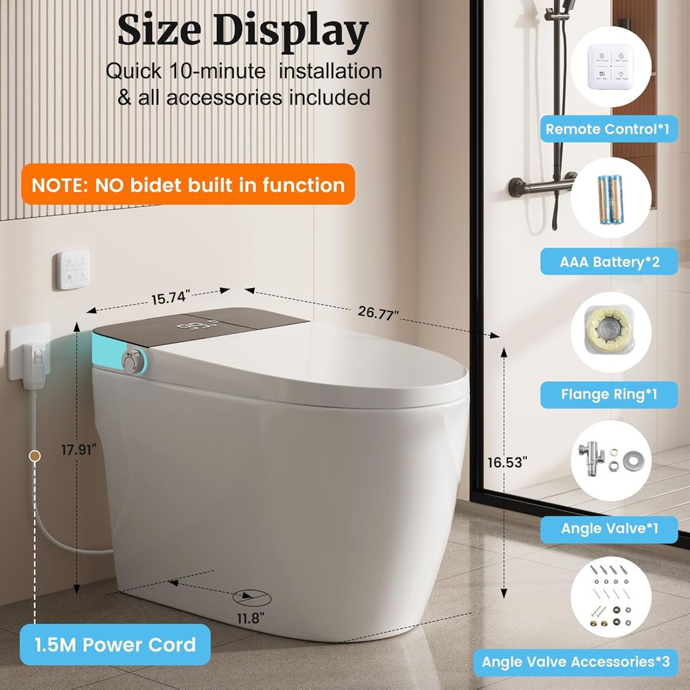 Smart Toilet with Elongated He - Smart Night Light 评论和价格