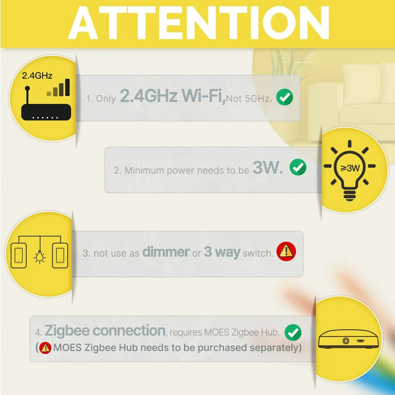 MOES Tuya ZigBee US Smart Ligh - Smart Home Google Assistant 评论和价格