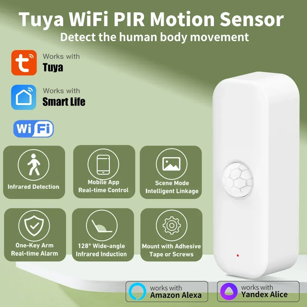 Tuya WiFI Motion Sensor PIR Sm - Smart Home Google Assistant 评论和价格